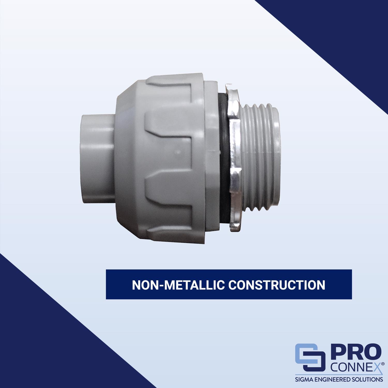 Sigma Engineered Solutions ProConnex 1 in. D Plastic Straight Connector For Liquid Tight 1 pk