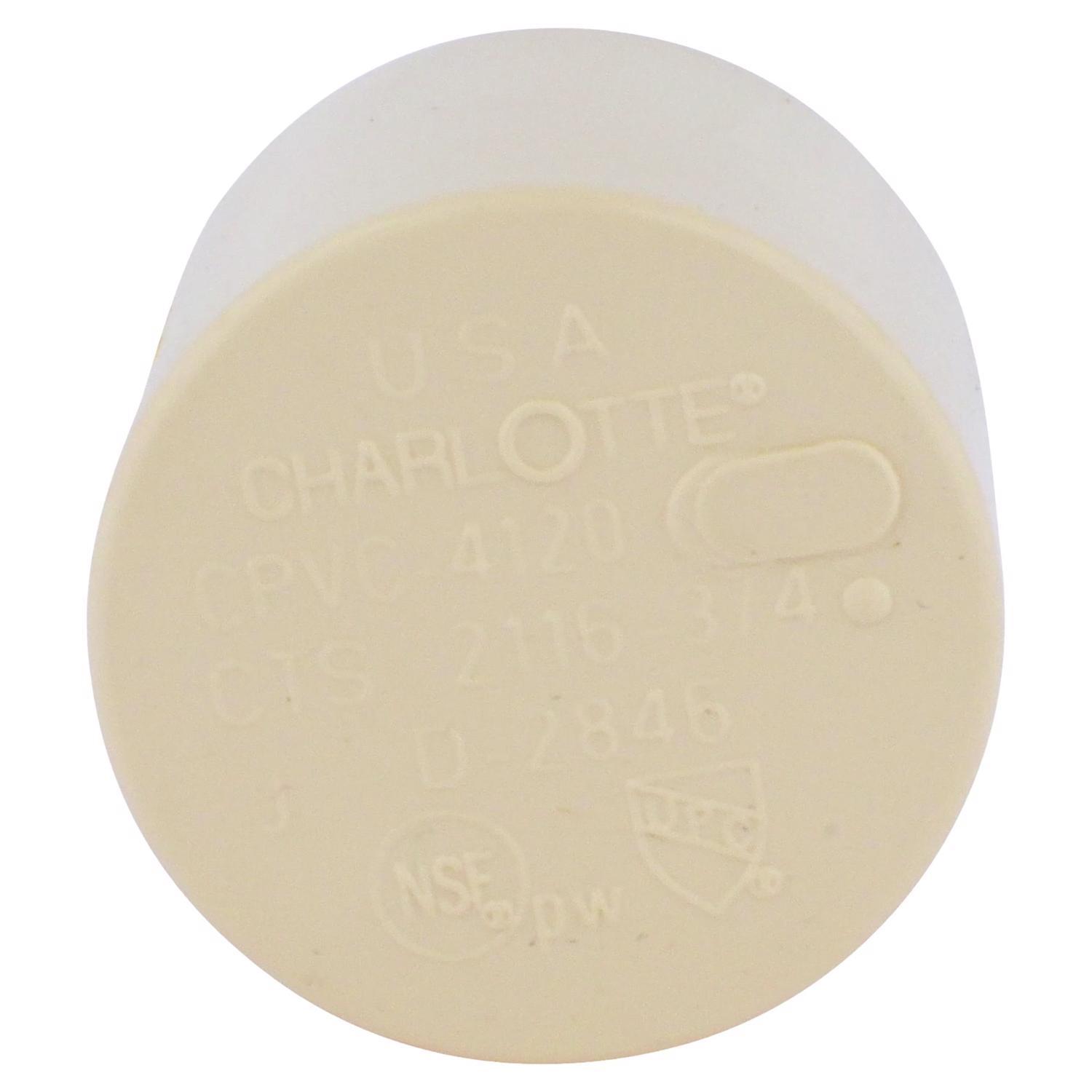Charlotte Pipe FlowGuard 3/4 in. Hub CPVC Cap 1 pk