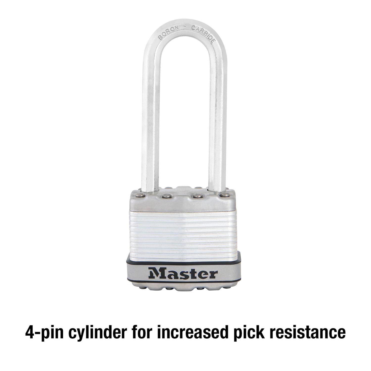 Master Lock 1-9/16 in. H X 11/16 in. W X 1-3/4 in. L Steel Dual Ball Bearing Locking Weather-Resista