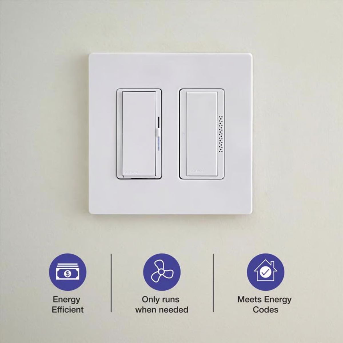 Lutron XactSense Humidity Sensor 3 amps Single Pole Bathroom Exhaust Smart-Enabled Switch White 1 Pack