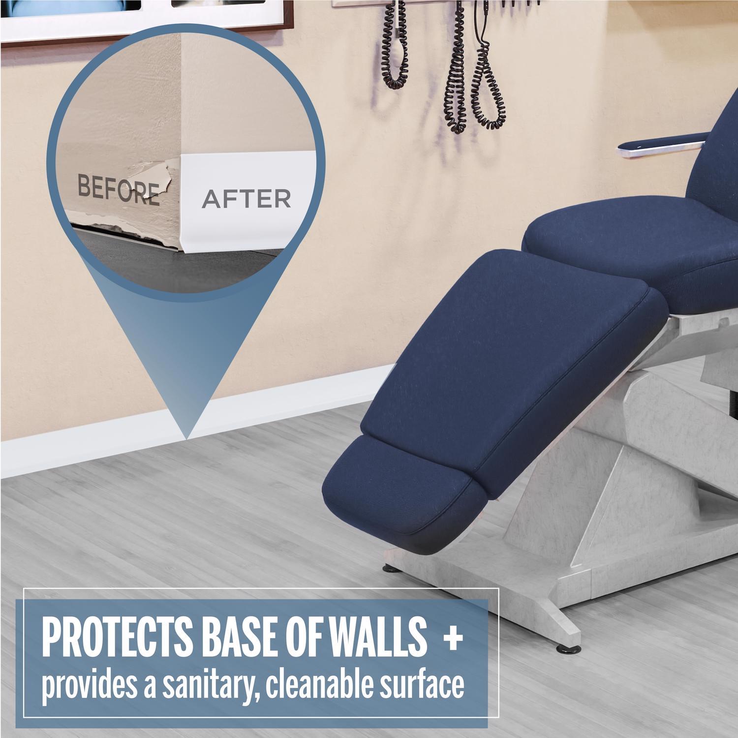 M-D Building Products 4 in. H X 0.08 in. W X 20 ft. L Self-Stick Snow White Vinyl Wall Base