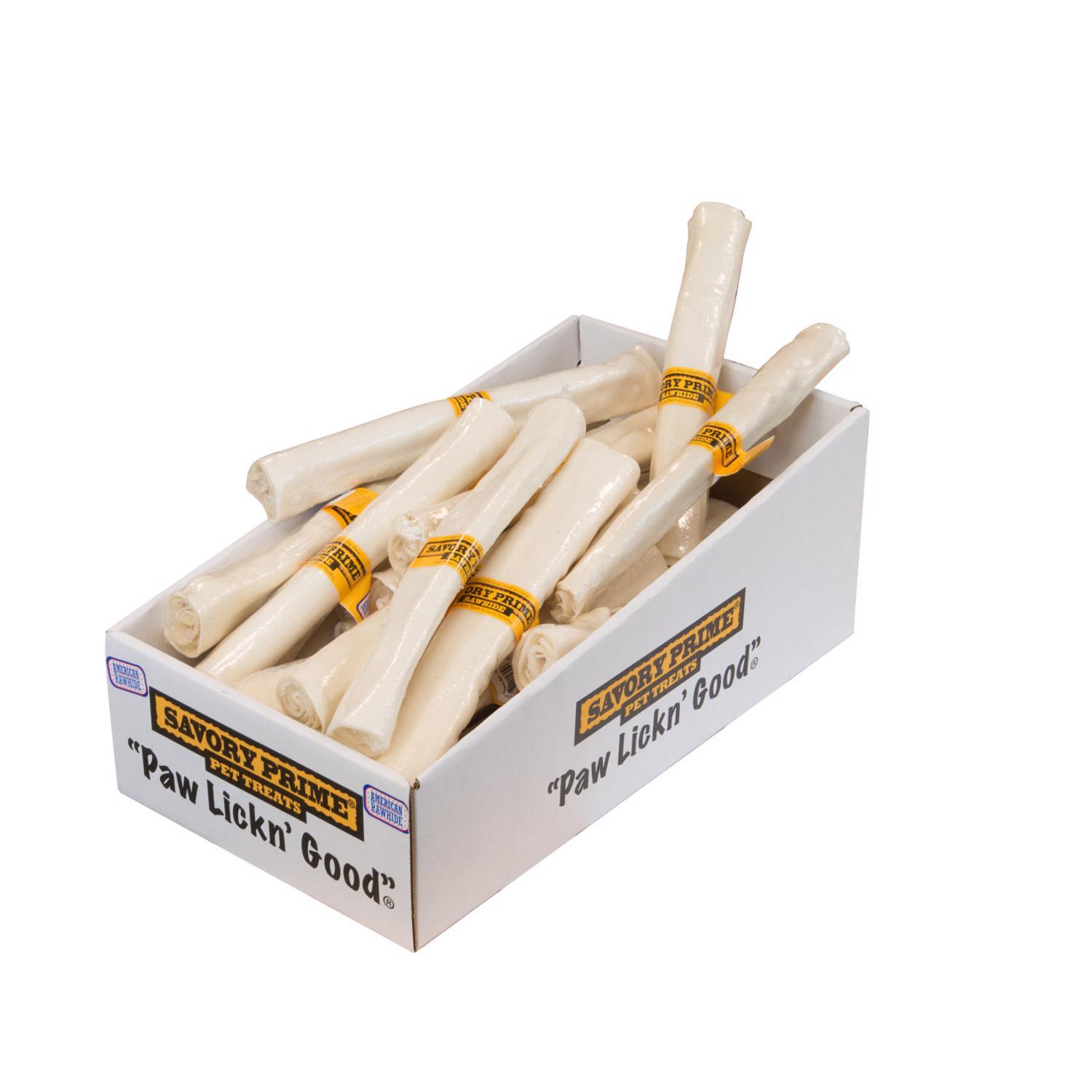 Savory Prime American Supreme Medium/Large All Ages Mini Rolls Beef Rawhide 9-10 in. L 1 pk