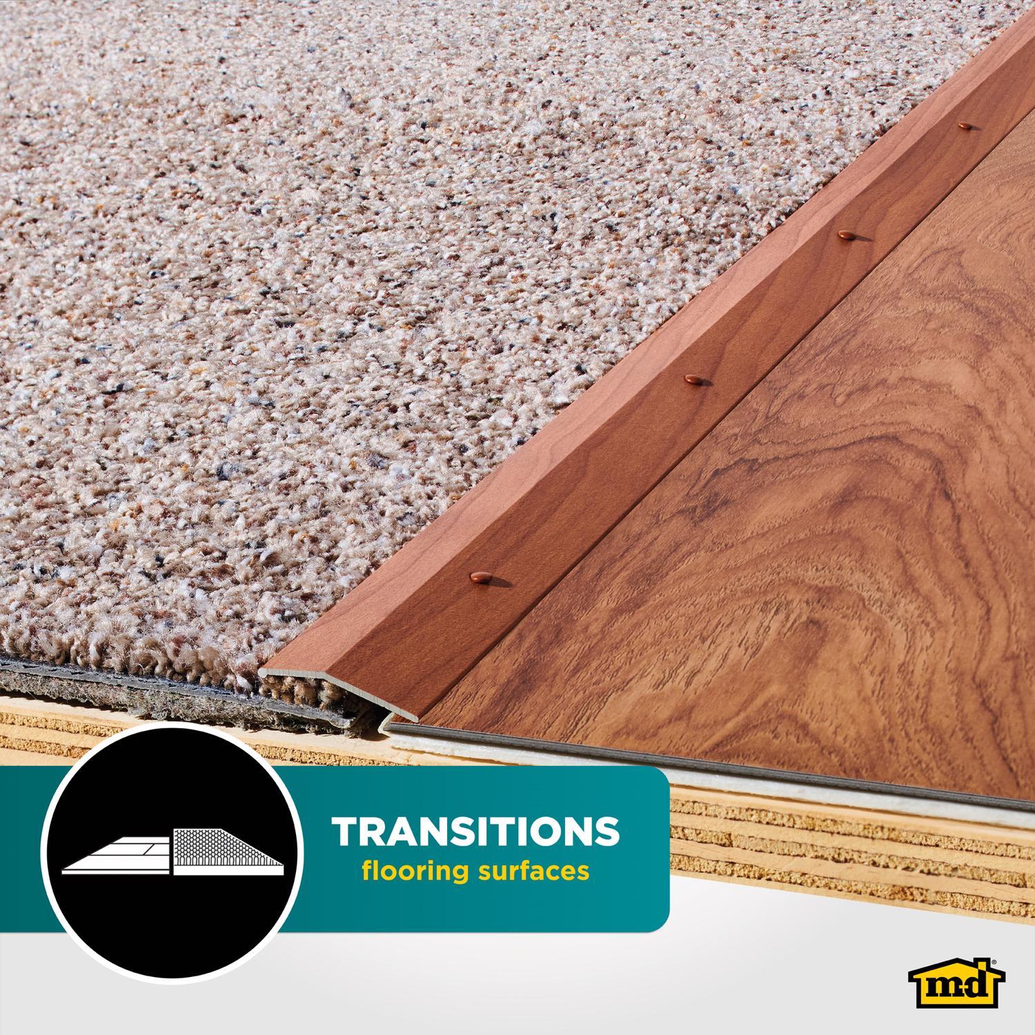 M-D Building Products METAL DECOR 0.3 in. H X 1.38 in. W X 36 in. L Cherry Aluminum Carpet Trim