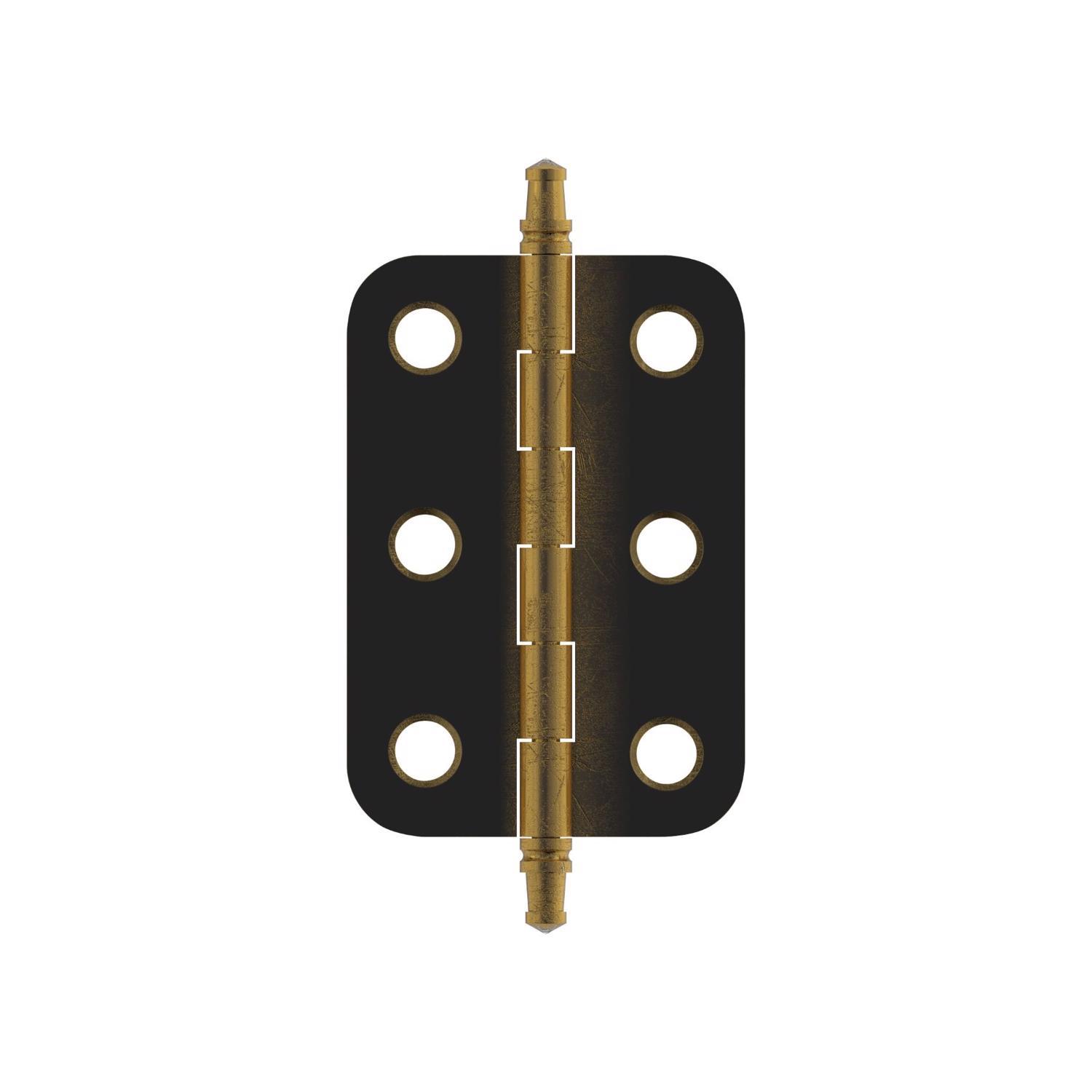 Amerock 1-3/8 in. W X 2-11/16 in. L Antique Brass Steel Decorative Hinge 2 pk