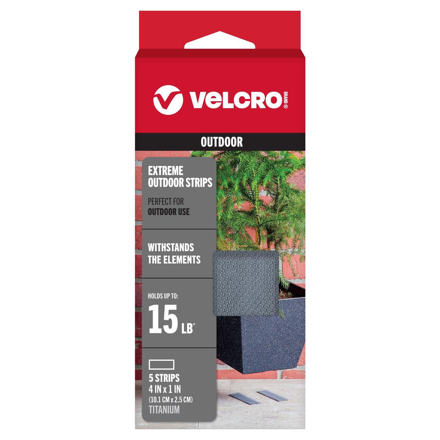 VELCRO Brand Extreme Outdoor Medium Nylon Hook and Loop Fastener 4 in. L 5 pk