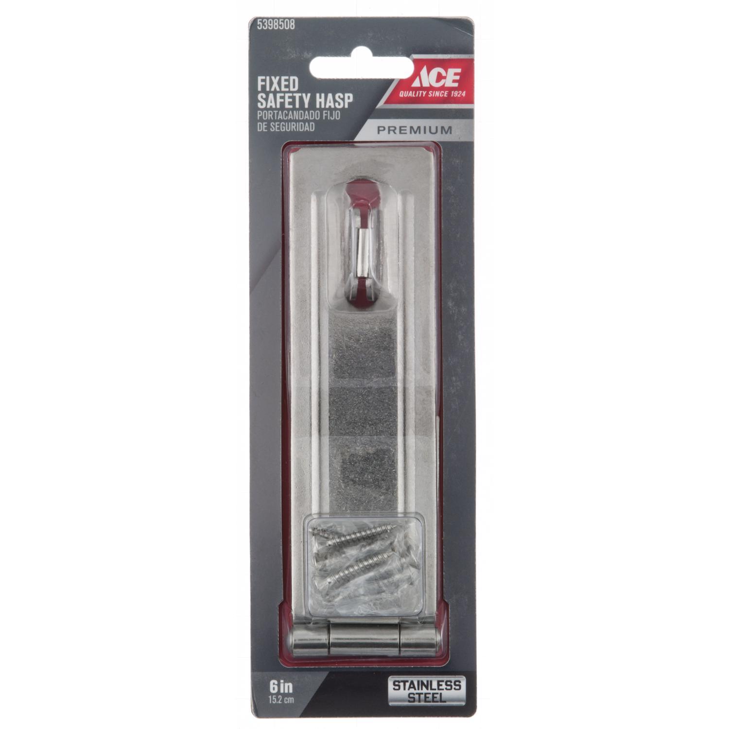 Ace Stainless Steel 6 in. L Fixed Staple Safety Hasp