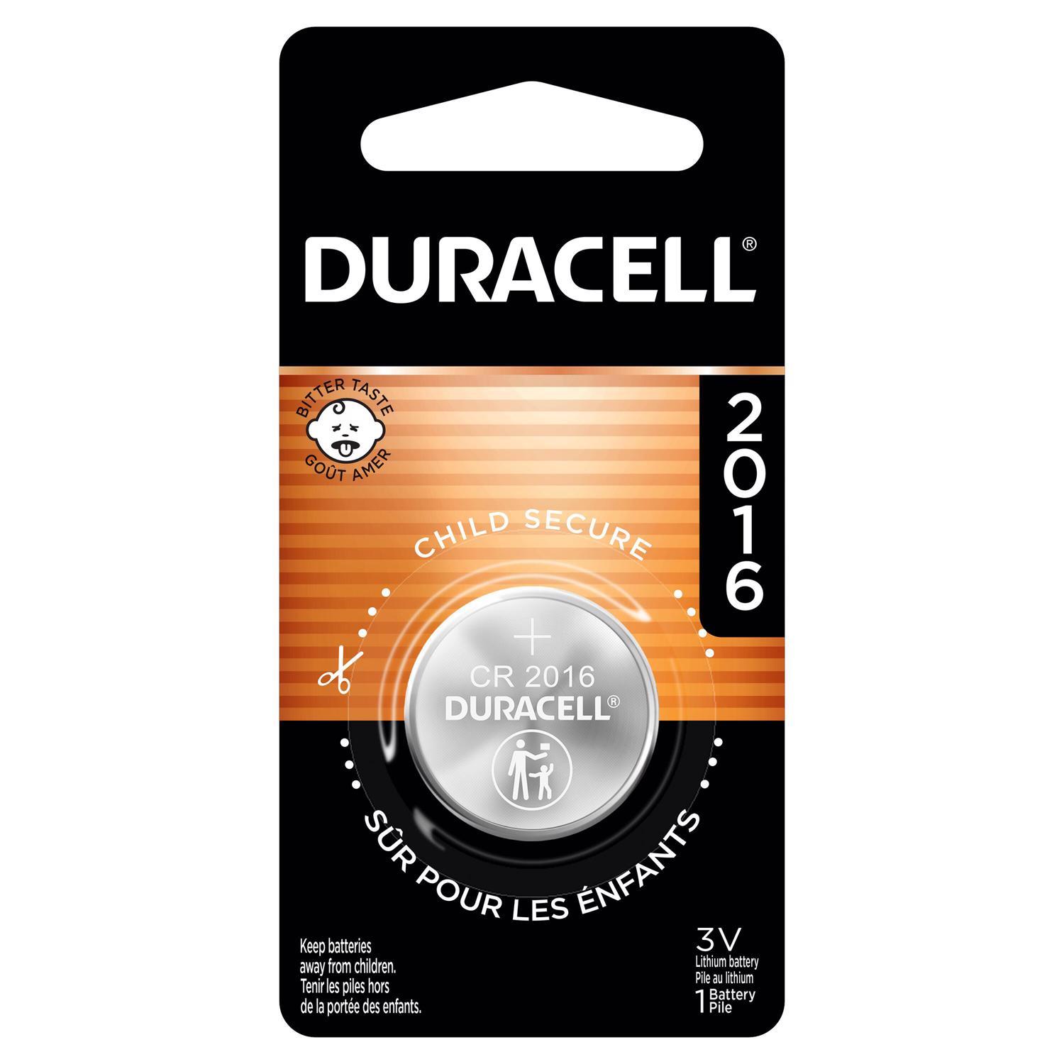 Duracell Lithium Coin 2016 3 V 75 mAh Security and Electronic Battery 1 pk