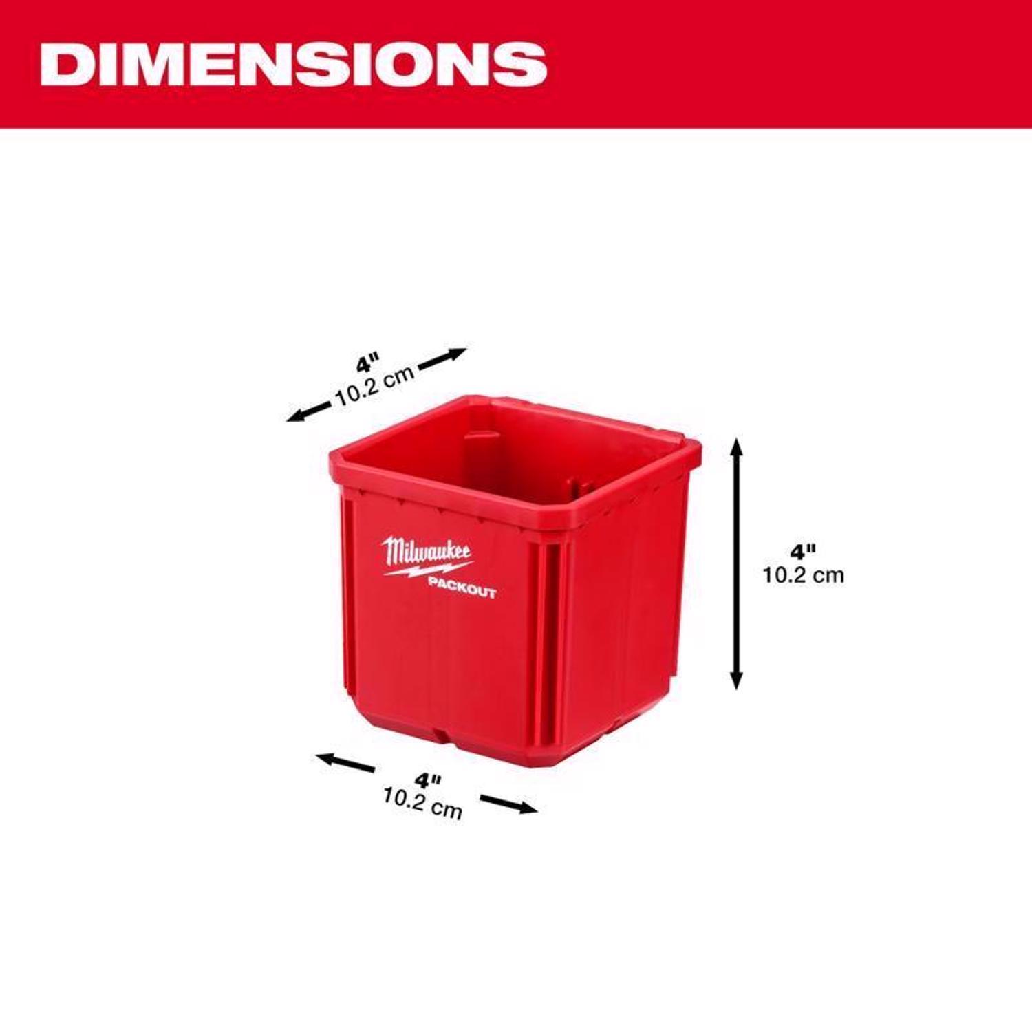 Milwaukee Packout Shop Storage Garage Organizer Small Parts Bin Set Red