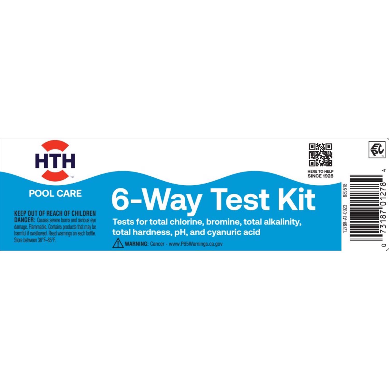 HTH Pool Care Liquid 6-Way Test Kit 6 ct