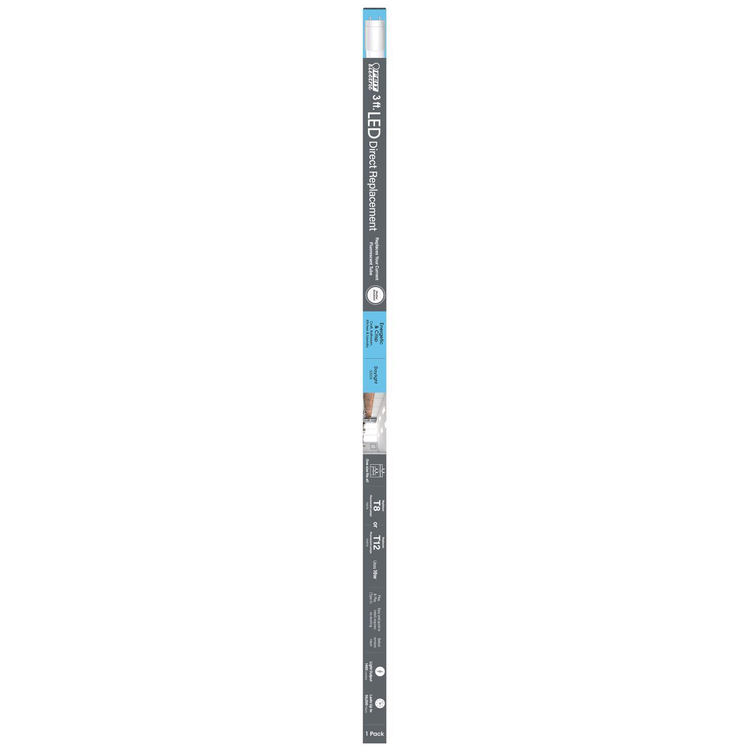 Feit Electric Plug & Play T8 and T12 Daylight 36 in. G13 Linear LED Bulb 12 Watt Equivalence 1 pk