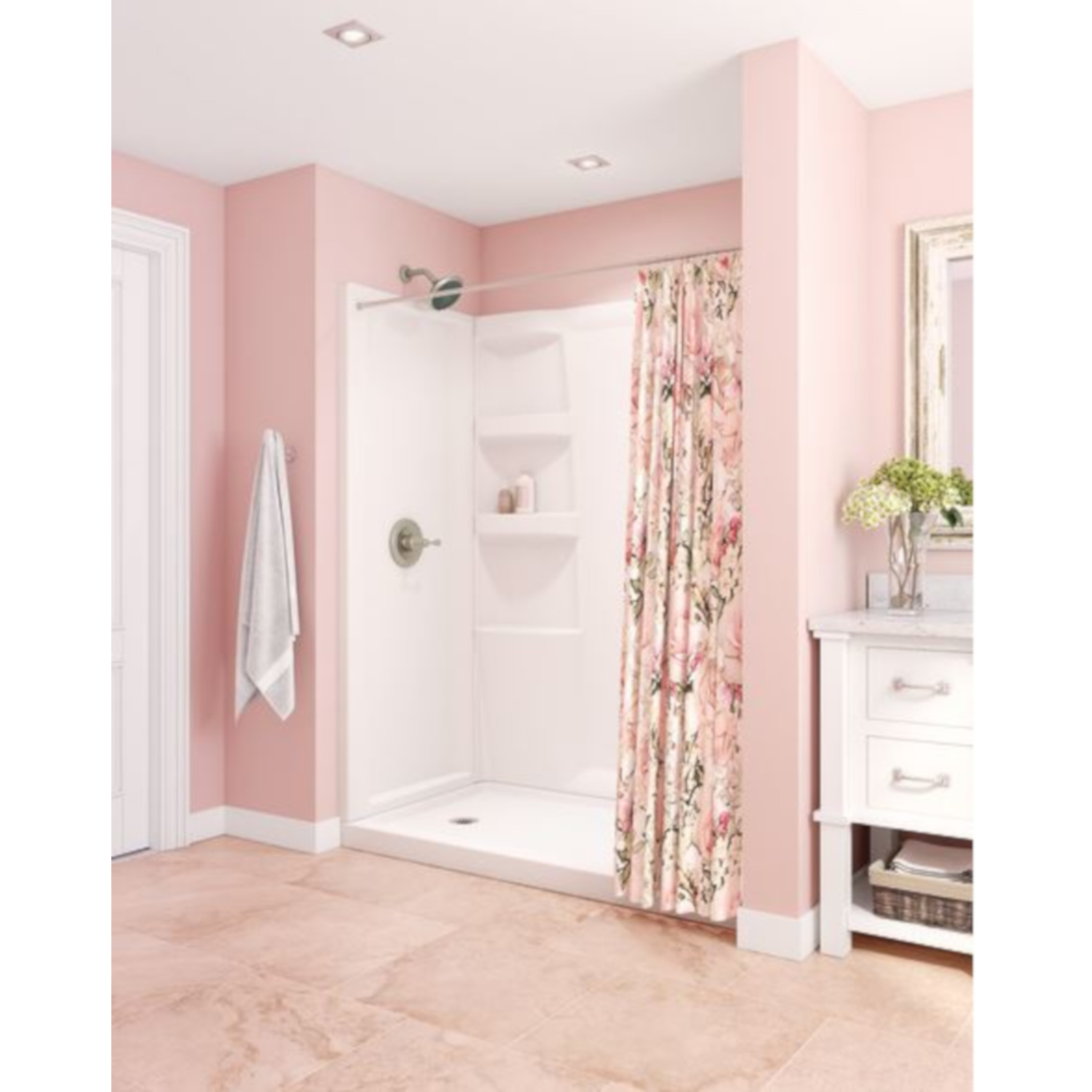 Delta Hycroft 4.5 in. H X 32 in. W X 60 in. L White Shower Base Stine