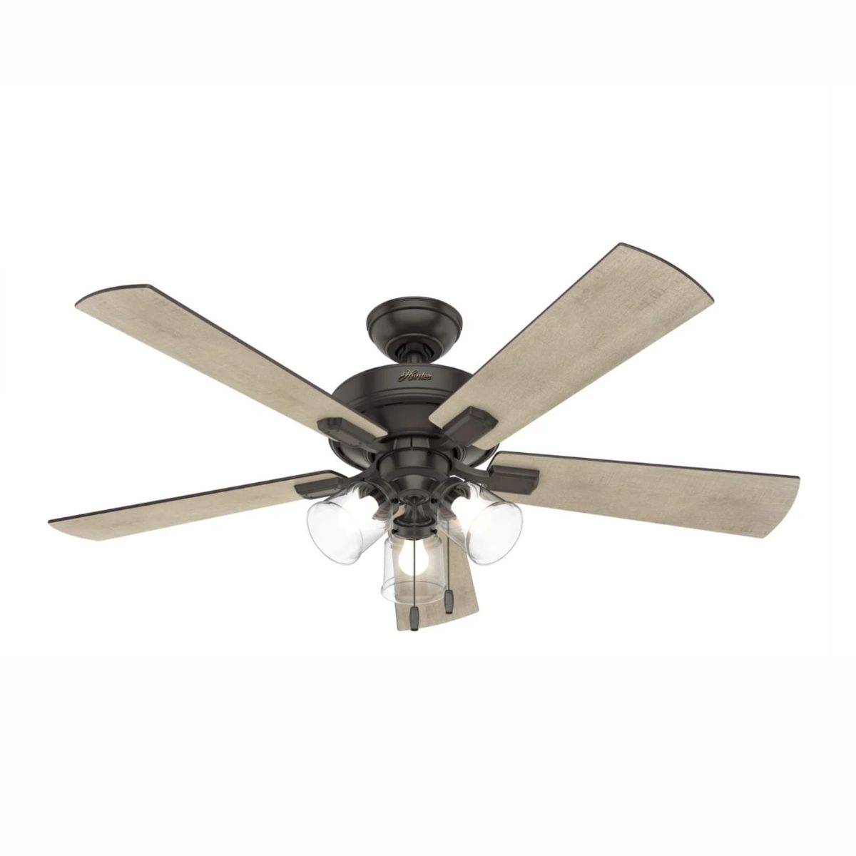 Hunter Crestfield 52 in. Bronze with 3 LED Indoor Ceiling Fan