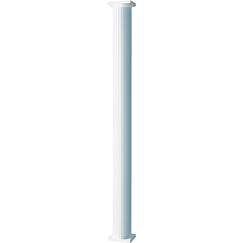 Column Round White Almond 8 in. x 8 in. W/C&B