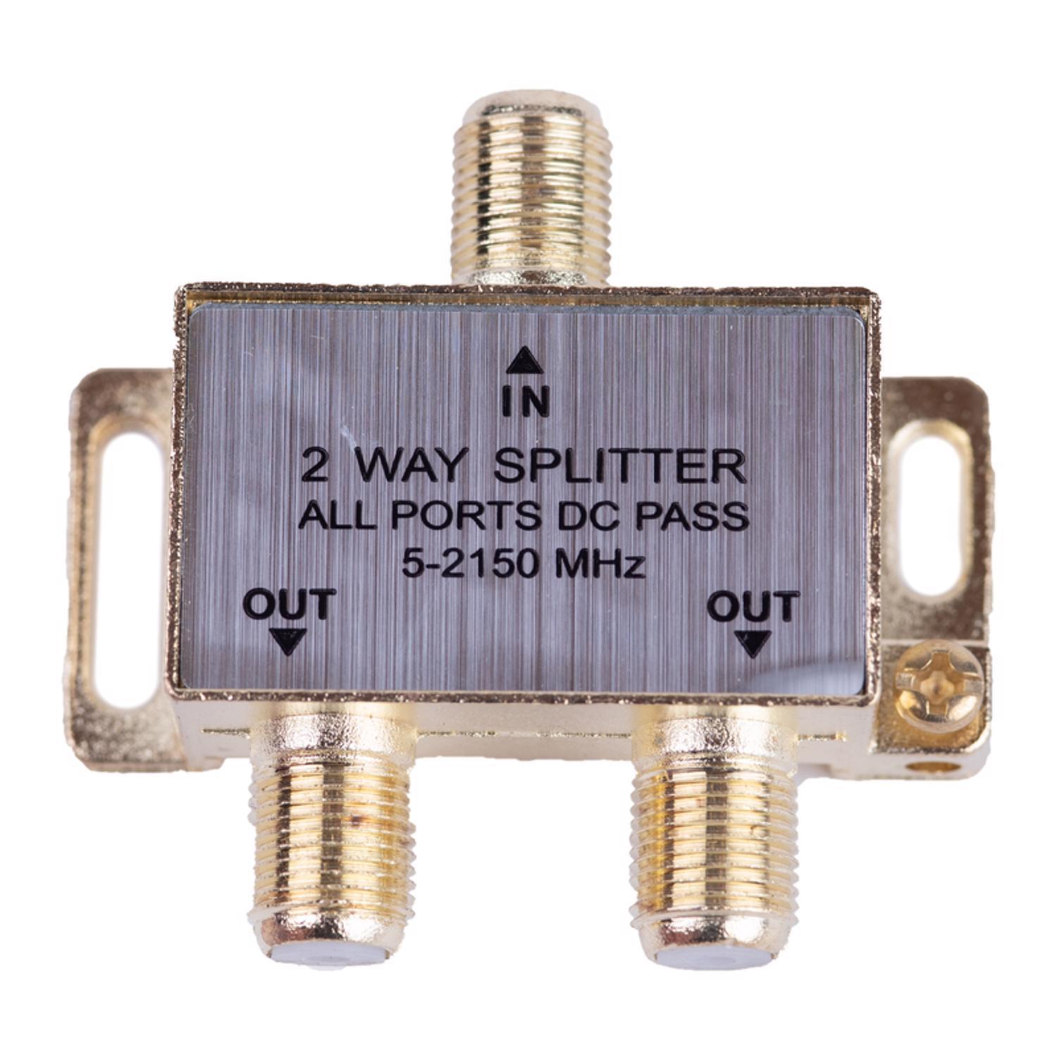 Monster Just Hook It Up 2 Way Coax Splitter 75 ohm 2150 MHz 1 pk