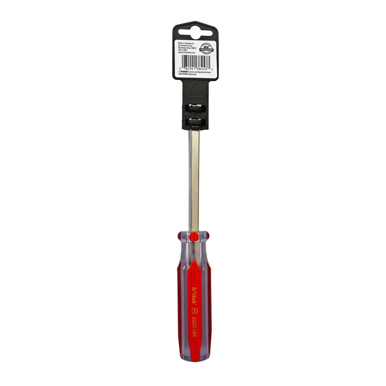 Ace 6 in. L Slotted 5/16 Screwdriver 1 pk