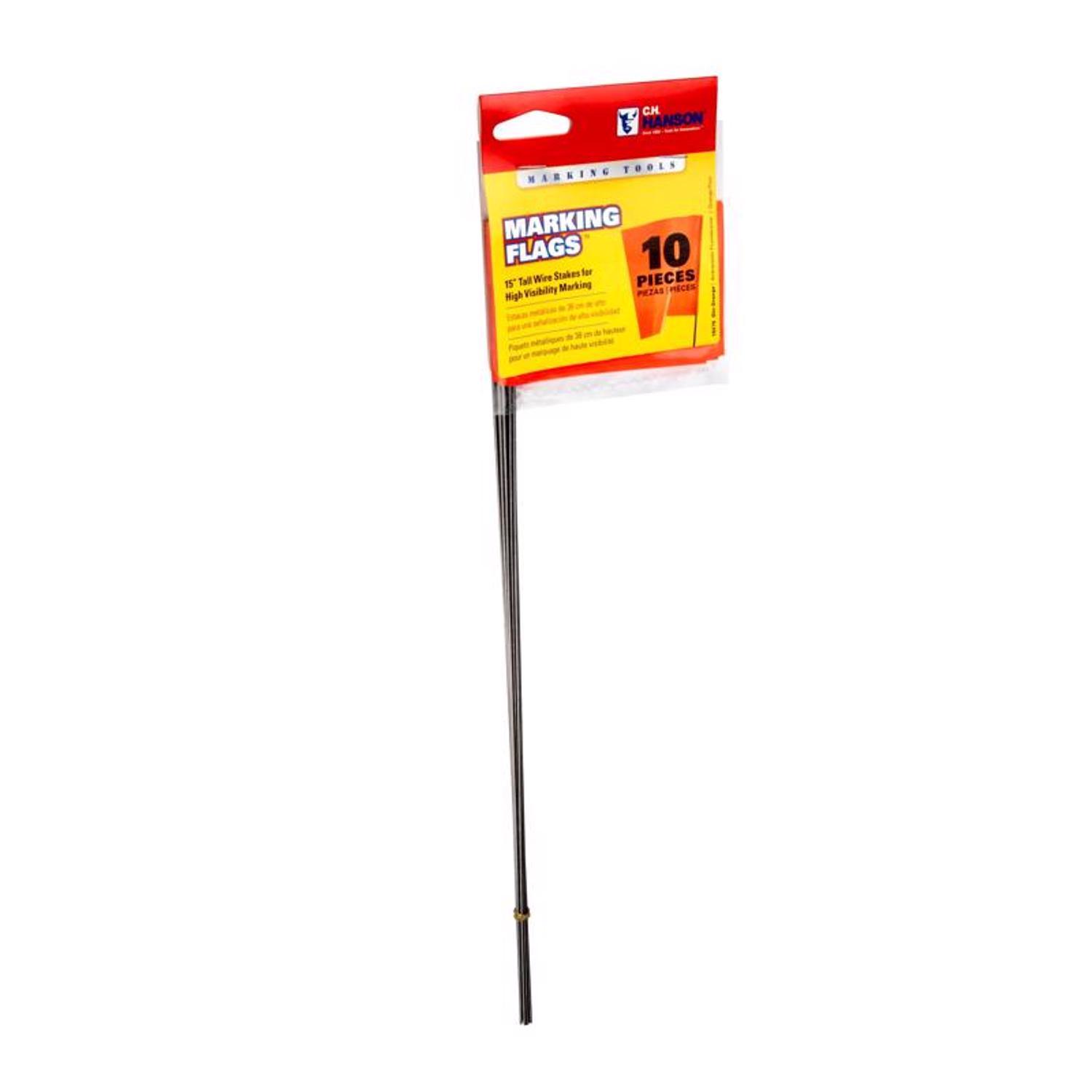 C.H. Hanson 15 in. Orange Marking Flags Polyvinyl 10 pk
