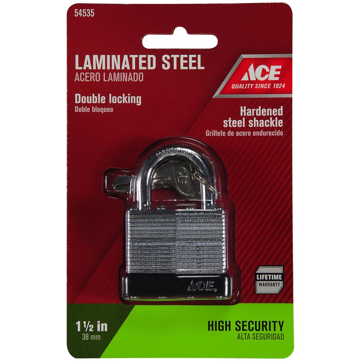 Ace 1-5/16 in. H X 1-9/16 in. W X 7/8 in. L Steel Double Locking Padlock