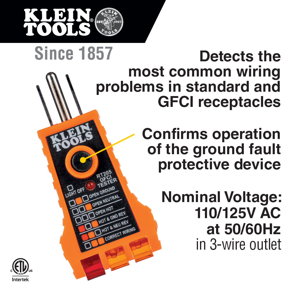 Klein Non-Contact Voltage and GFCI Receptacle Test Kit