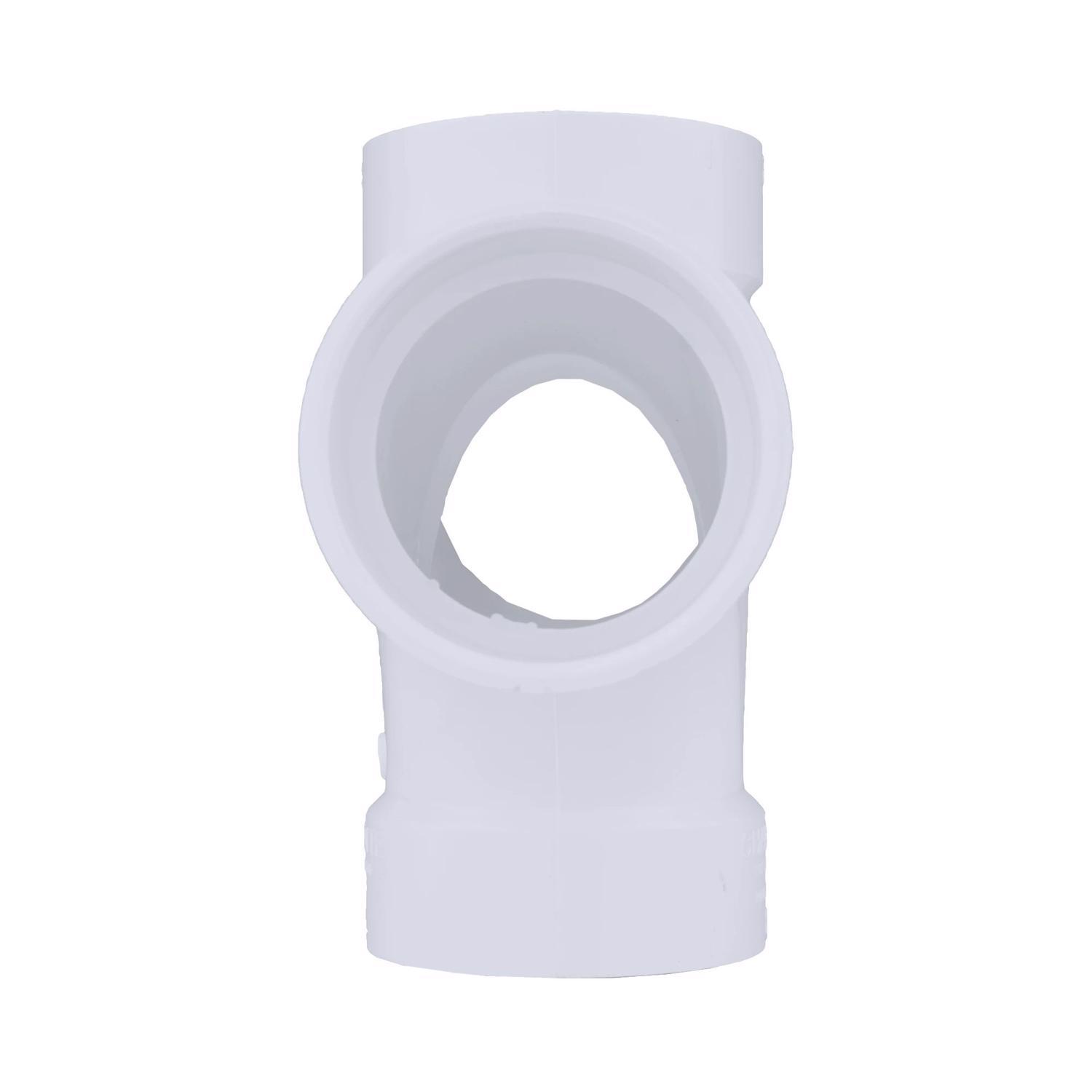 Charlotte Pipe Schedule 40 2 in. Hub X 2 in. D Hub PVC Sanitary Tee 1 pk