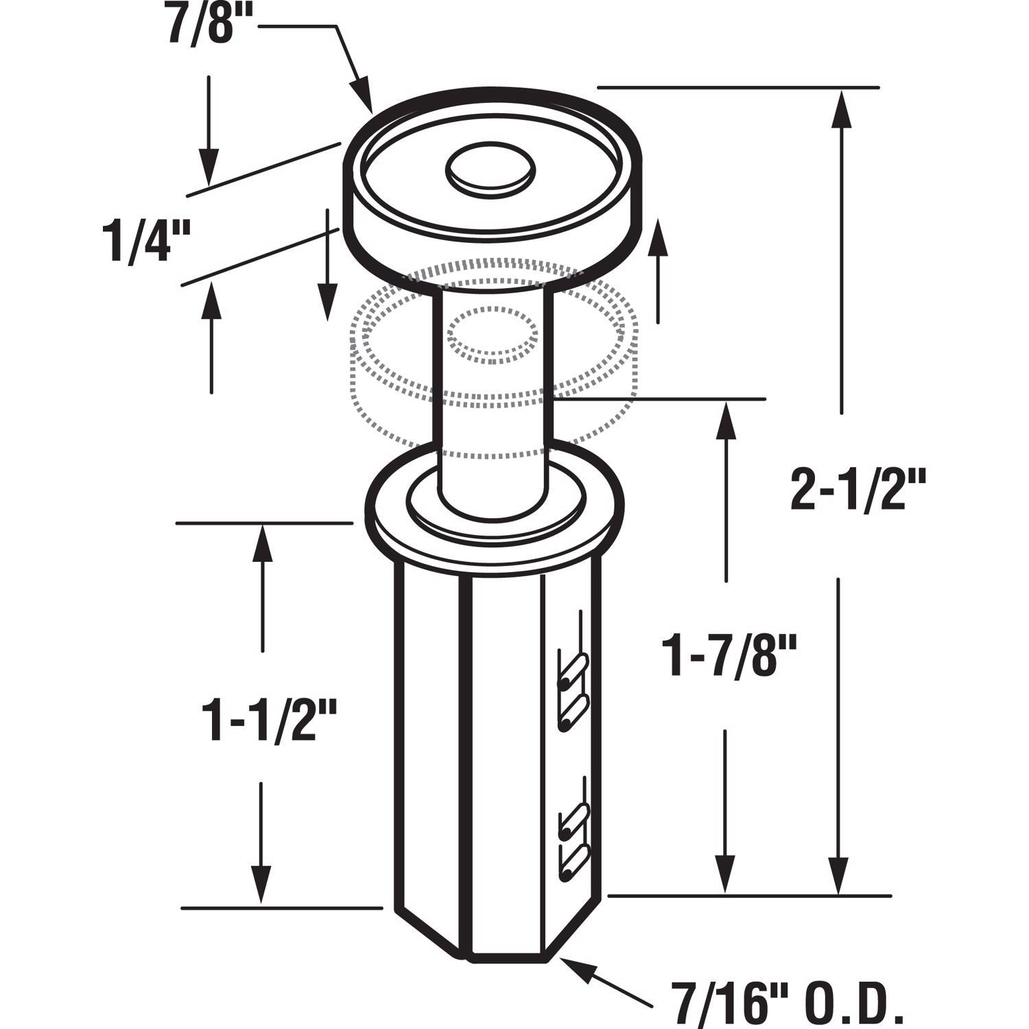 Prime-Line 7/8 in. D X 2-1/2 in. L Mill Silver Nylon Guide Wheel 2 pc