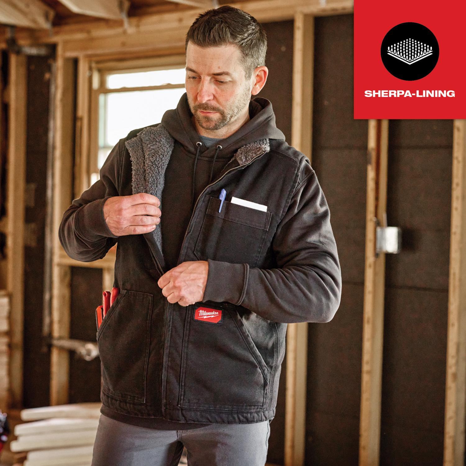 Milwaukee M Sleeveless Men's Mock Neck Work Vest Black