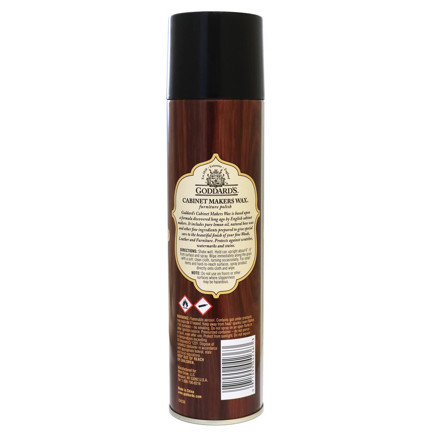 Goddard's Cabinet Makers Wax Lemon Scent Fine Furniture Cleaner and Polish 12 oz Spray