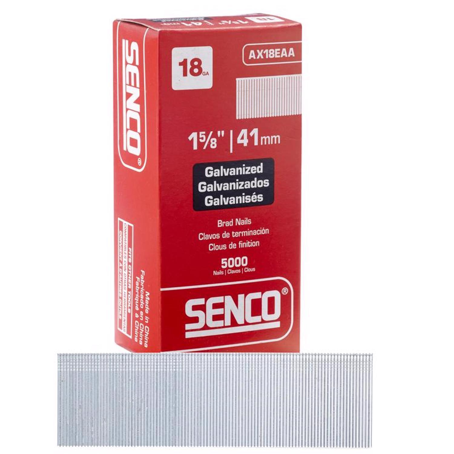 Senco 1-5/8 in. L X 18 Ga. Straight Strip Galvanized Brad Nails 5000 pk