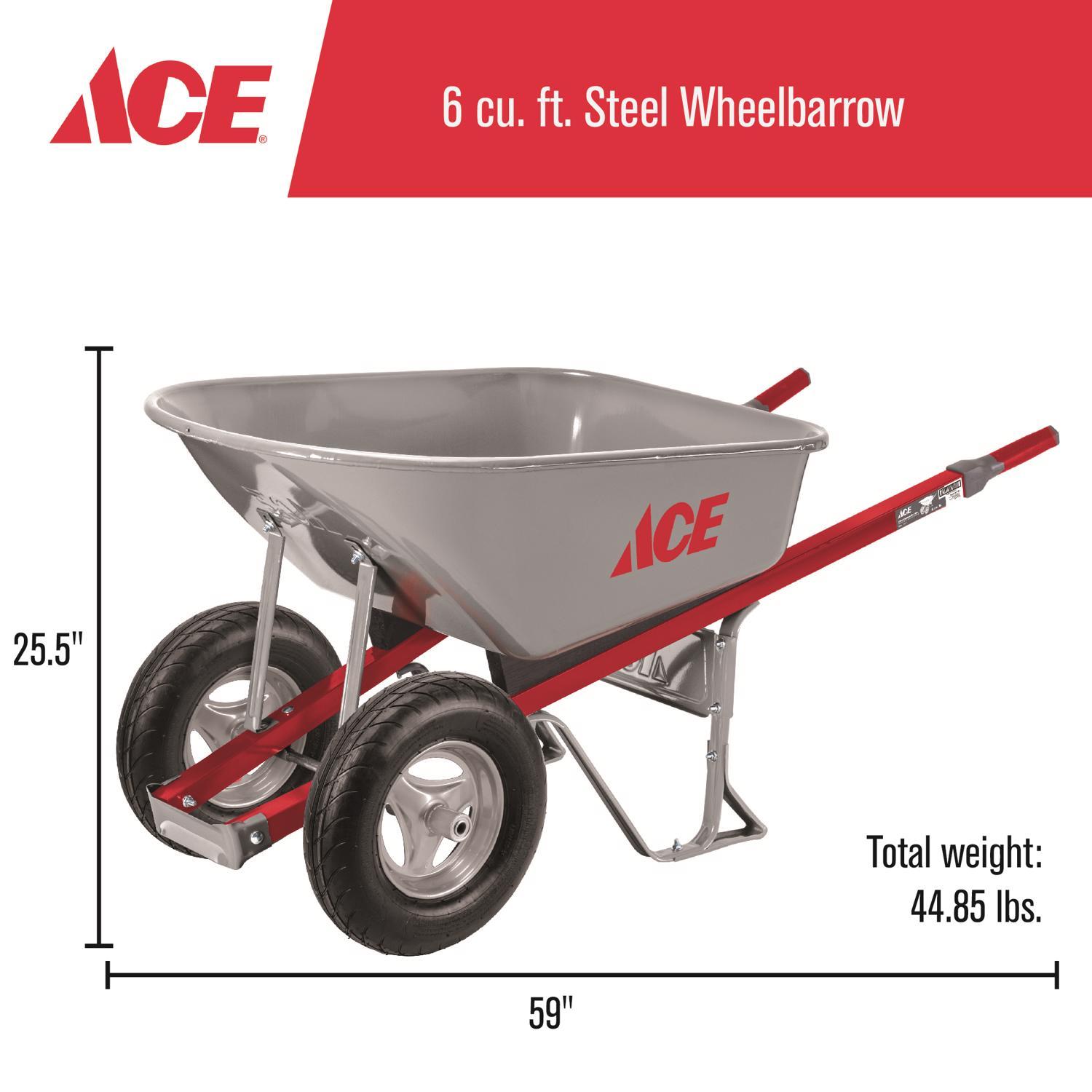 Ace Steel Contractor Wheelbarrow 6 cu ft