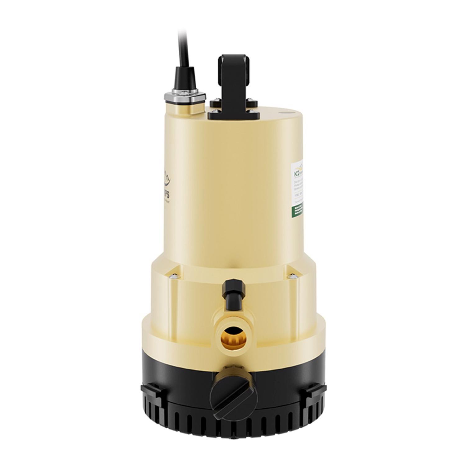 K2 Pumps 1/4 HP 1600 gph Thermoplastic Switchless Switch Dual Suction AC Utility Pump