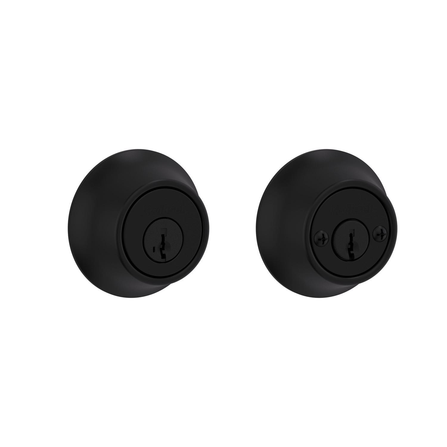 Kwikset SmartKey Security Matte Black Metal Double Cylinder Deadbolt