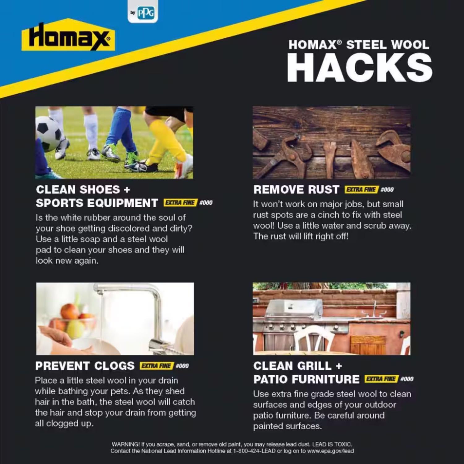 Rhodes American 0 Grade Fine Steel Wool Pad 12 pk