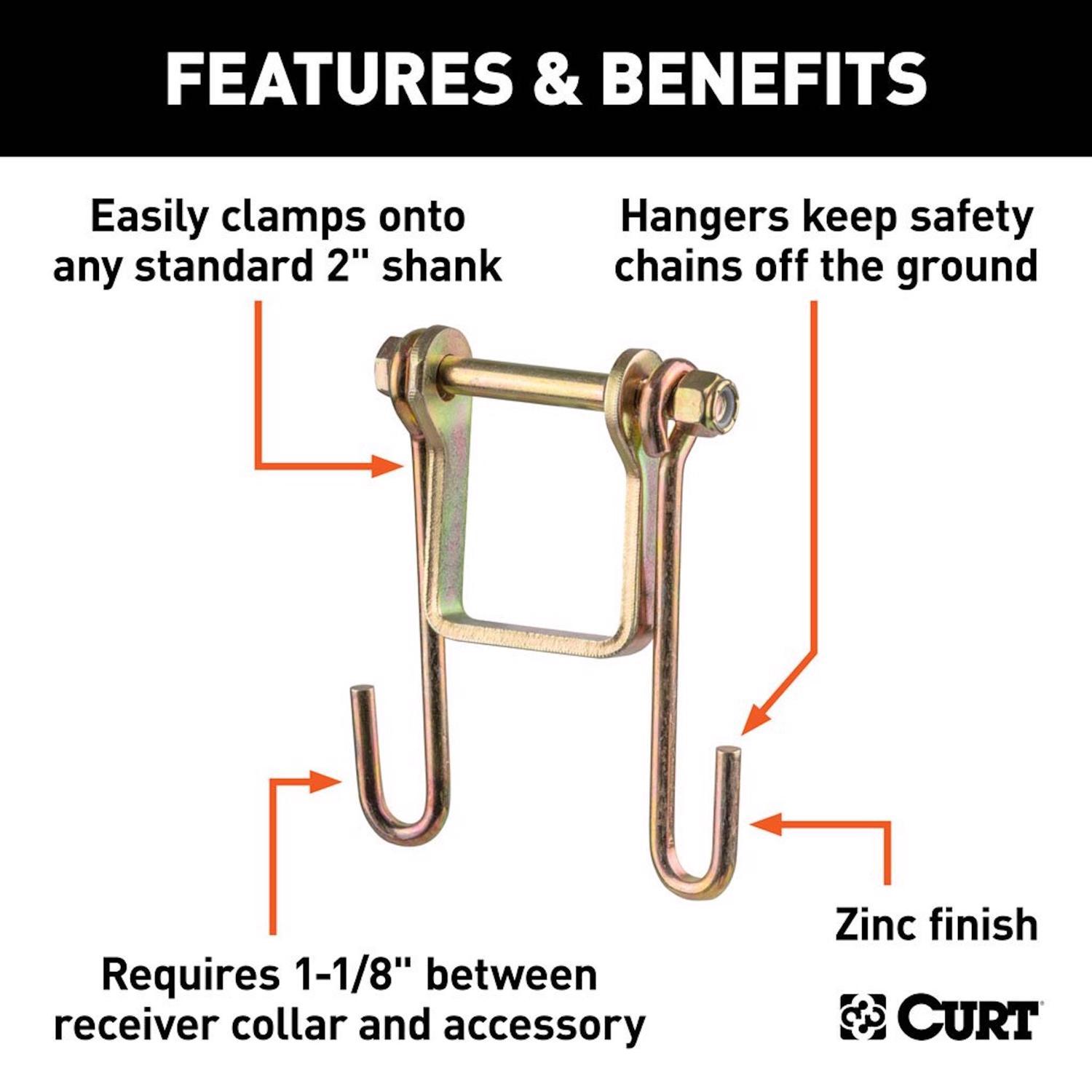 CURT 5-1/4H x 3-7/8W in. Safety Chain Holder Bracket
