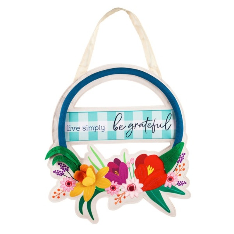Evergreen Live Simply Spring Plaid Door Decor