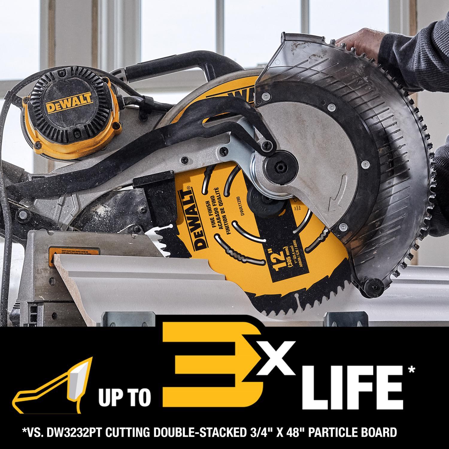 DEWALT 12 in. D X 1 in. Fine Finish Carbide Tipped Circular Saw Blade 80 teeth 1 pc