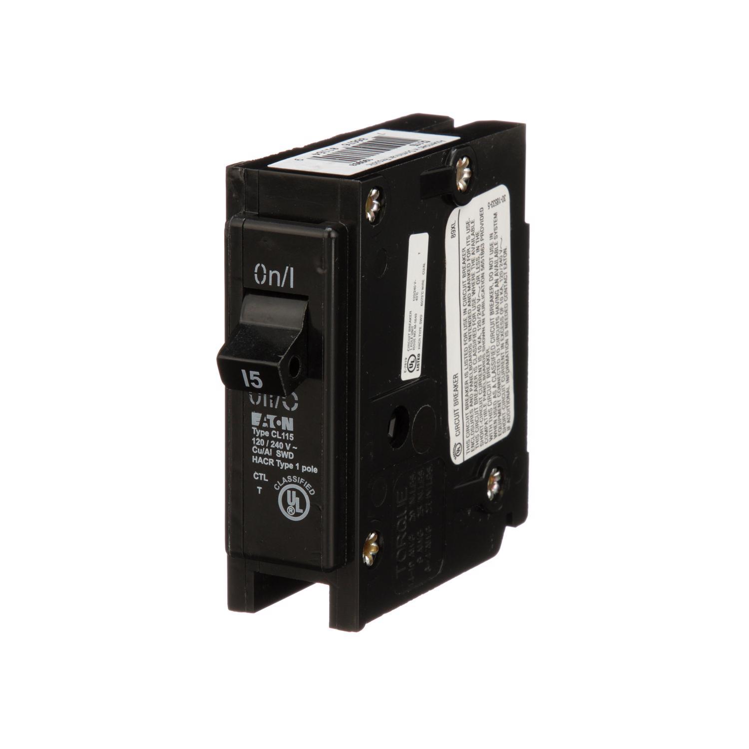 Eaton 15 amps Plug In Single Pole Circuit Breaker