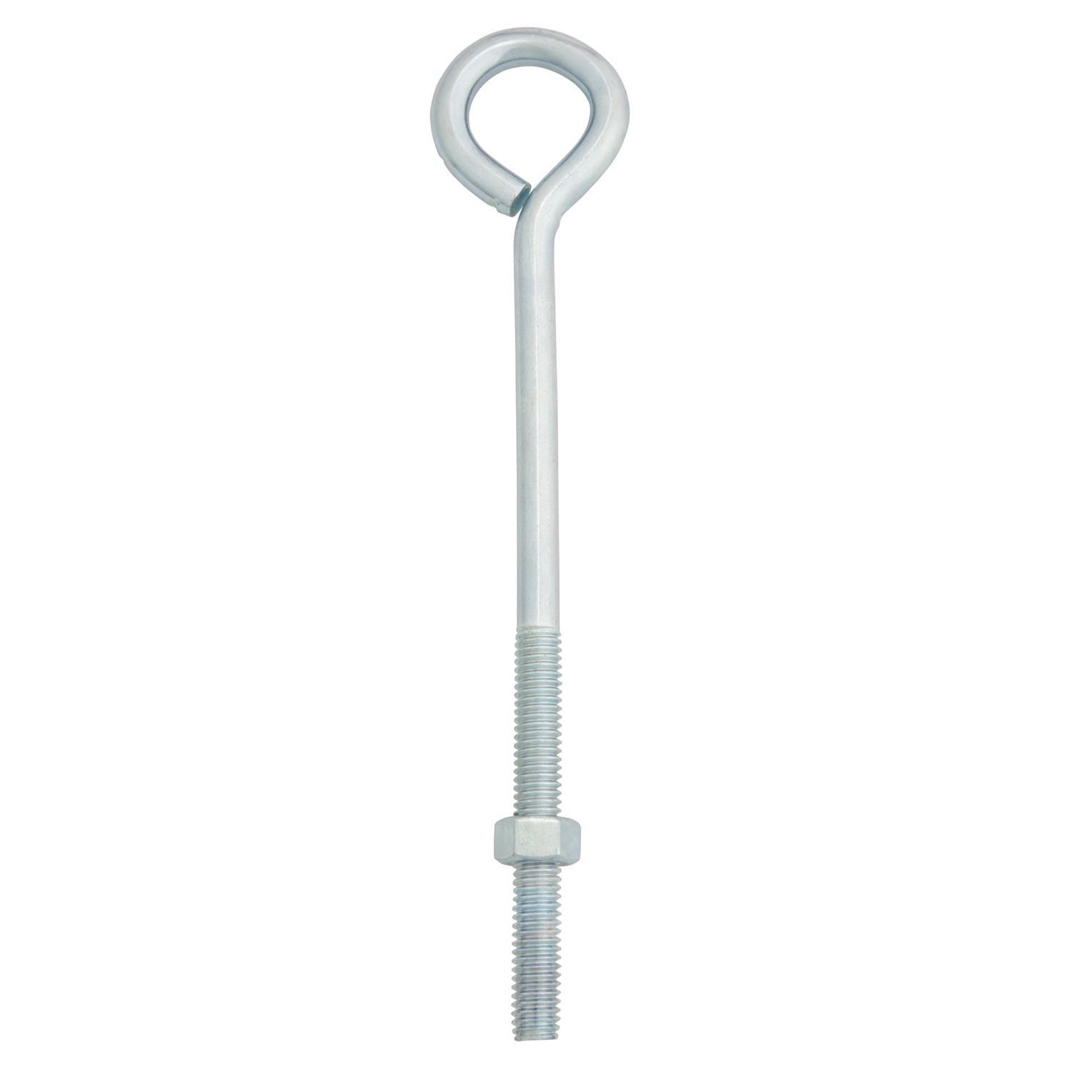 Hampton 3/8 in. X 8 in. L Zinc-Plated Steel Eyebolt Nut Included