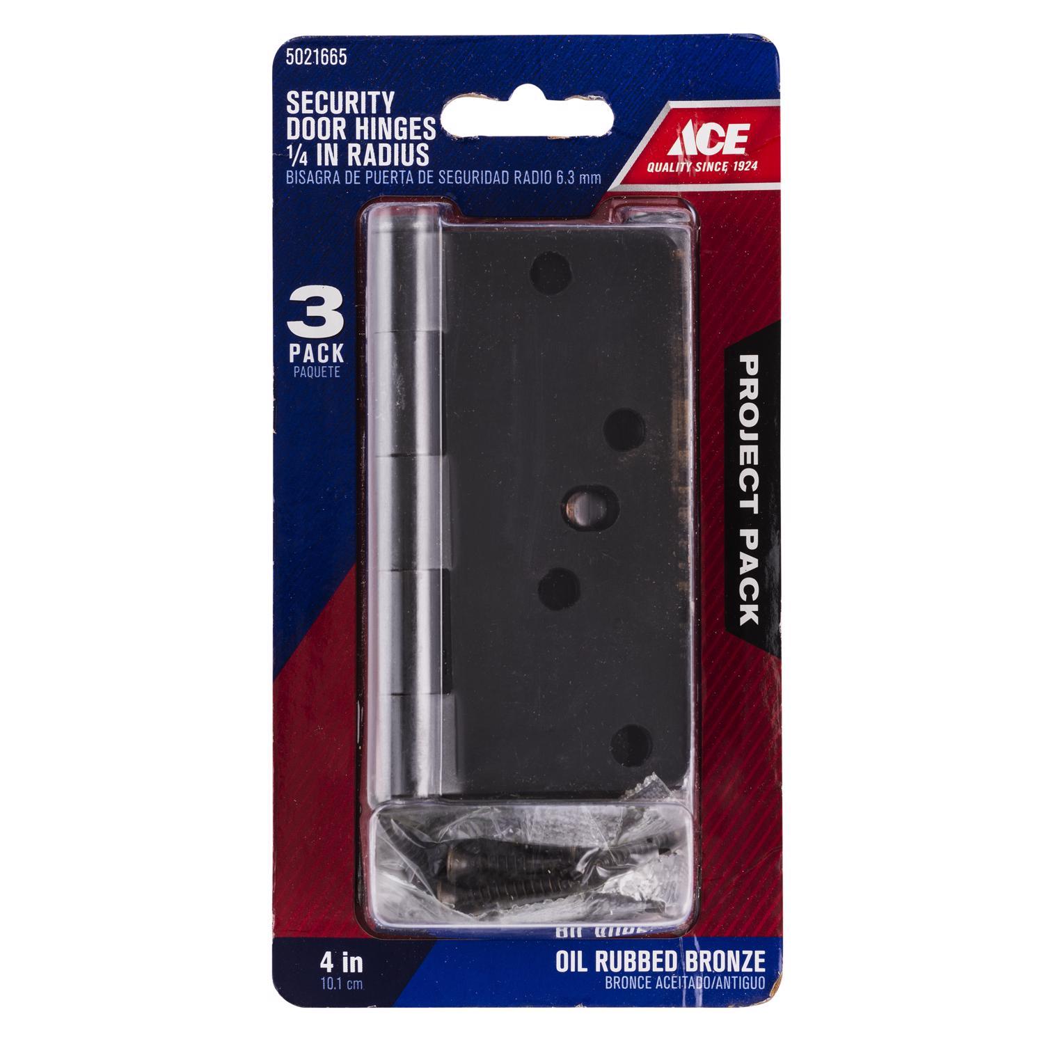 Ace 4 in. L Oil Rubbed Bronze Residential Door Hinge 3 pk