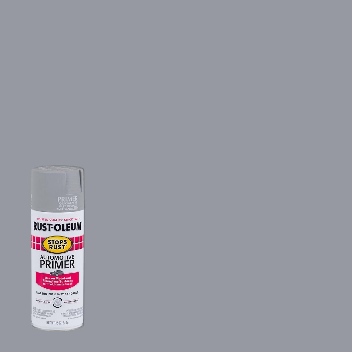 RustOleum Stops Rust Gray Flat OilBased Alkyd Spray Primer 12 oz