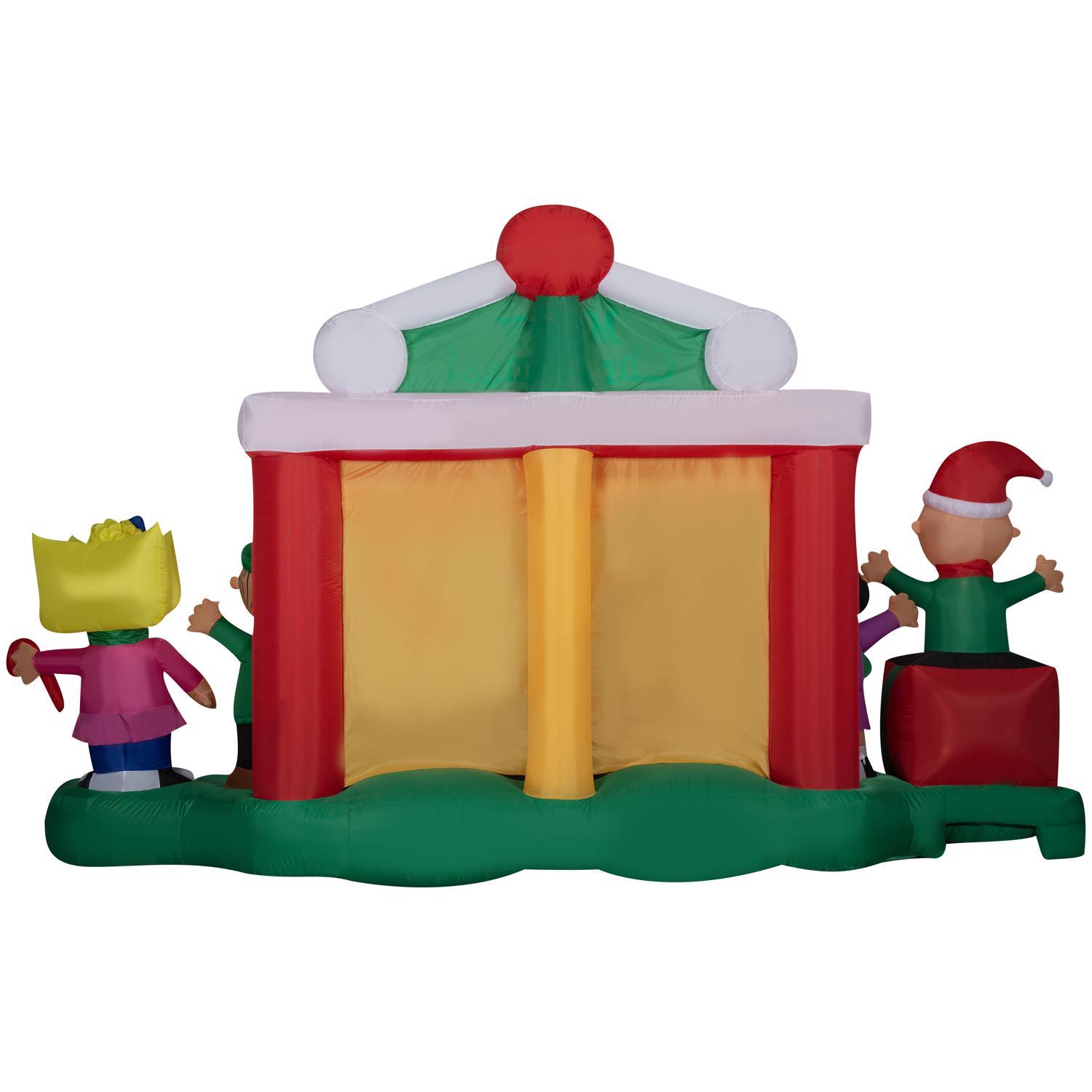 Gemmy Giant Christmas Inflatable Peanuts Gang Christmas Stage Scene 86 in. Inflatable