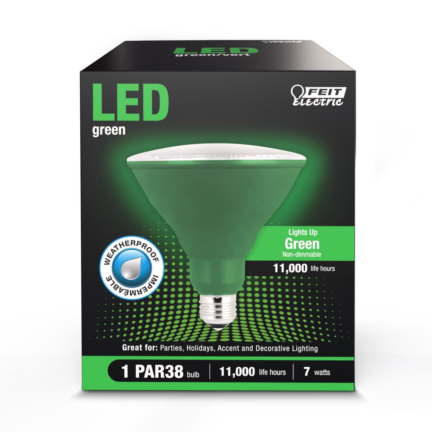 Feit PAR38 E26 (Medium) LED Bulb Green 120 Watt Equivalence 1 pk