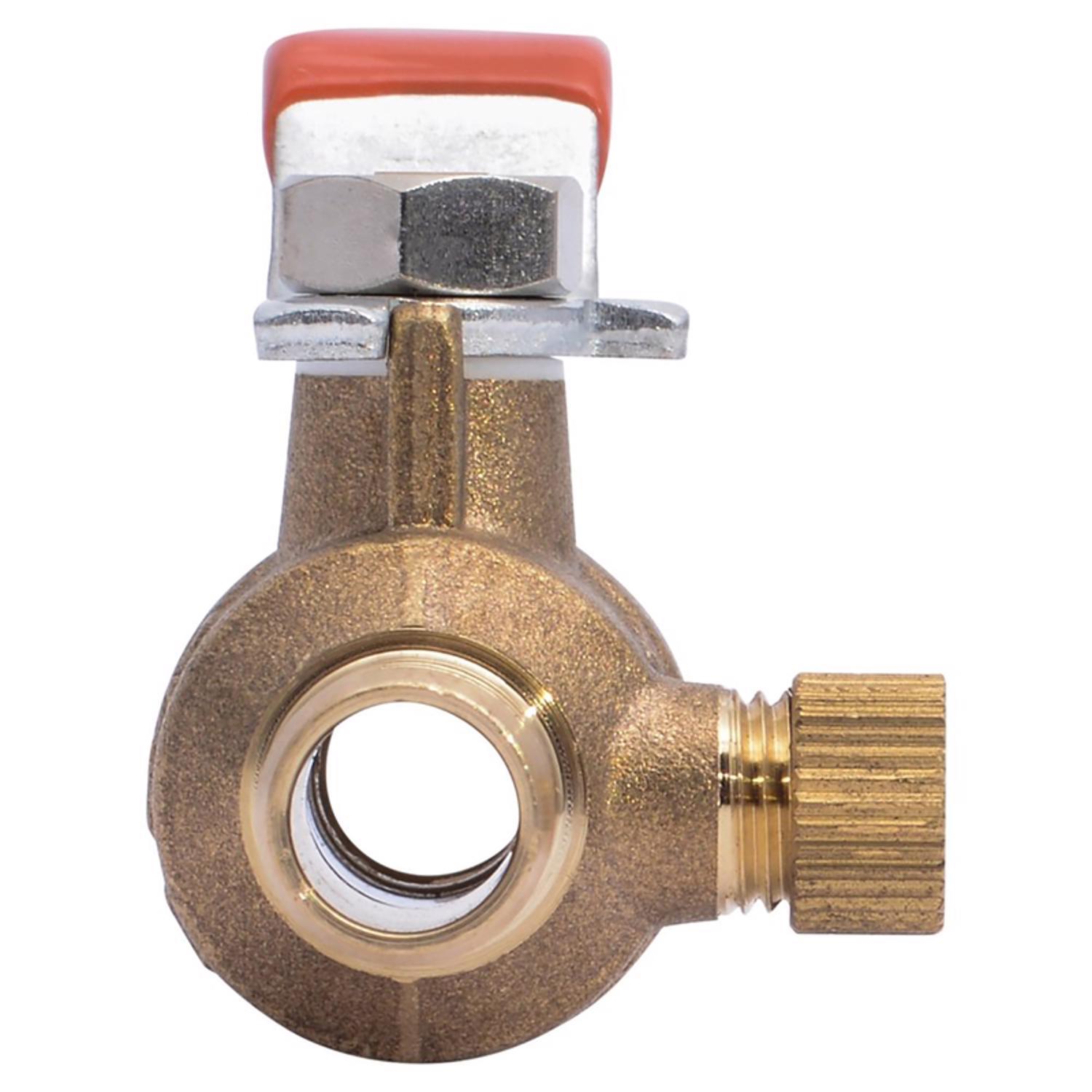 SharkBite 1/2 in. Brass Crimp Ball Valve with Drain Full Port Lever For Potable Water