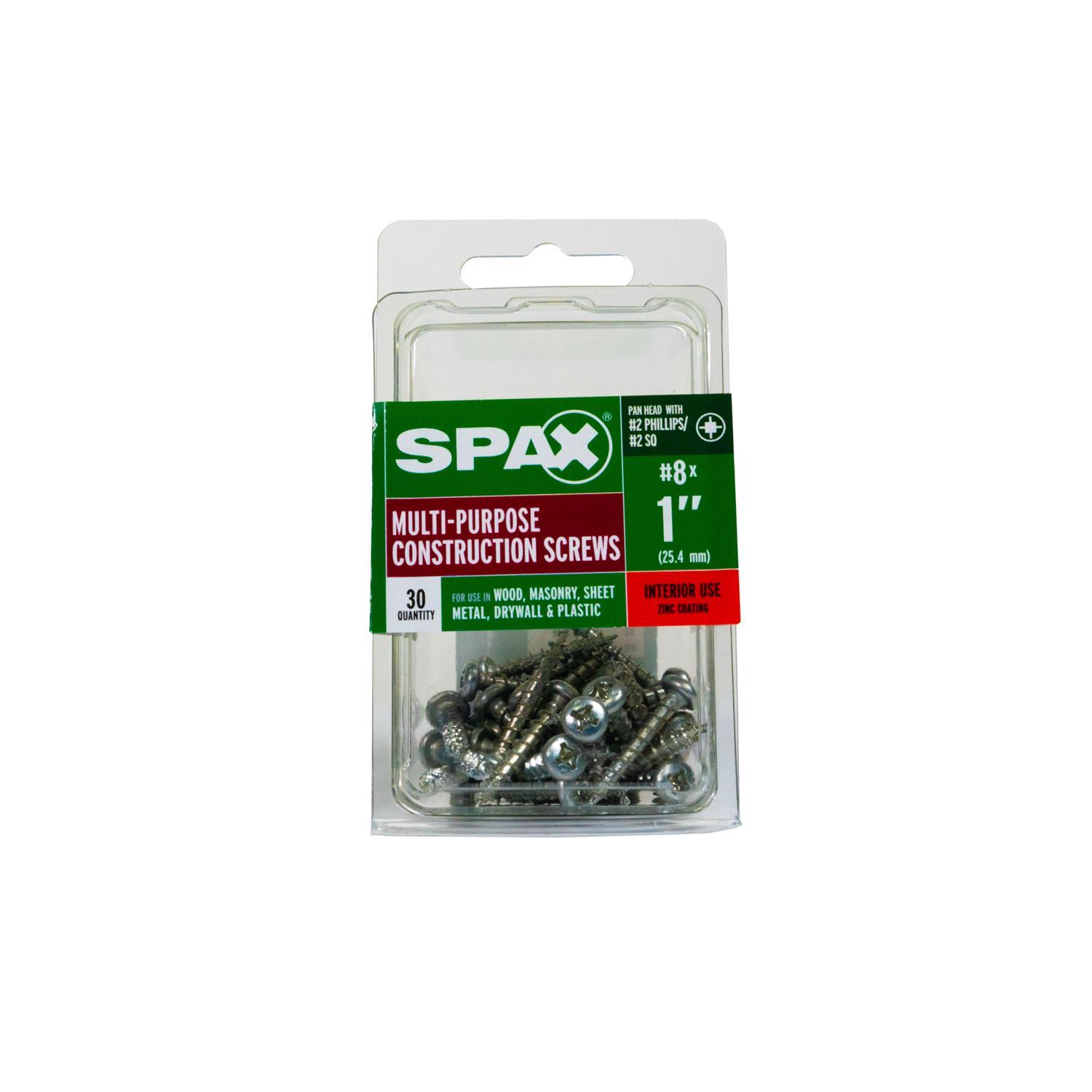 SPAX No. 8 X 1 in. L Phillips/Square Zinc-Plated Serrated Multi-Material Screw 30 Pack
