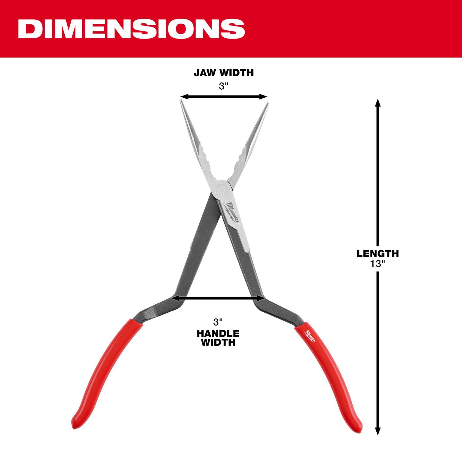 Milwaukee 13 in. Plastic Straight Nose Long Reach Pliers