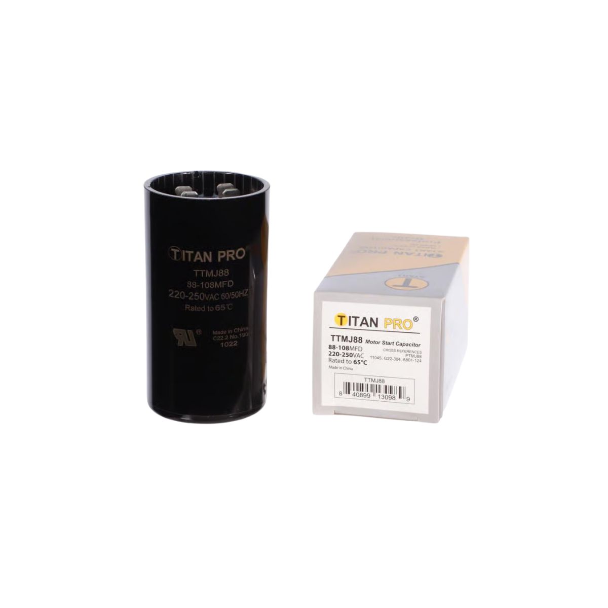 Titan Pro 88-108 MFD 250 V Round Start Capacitor