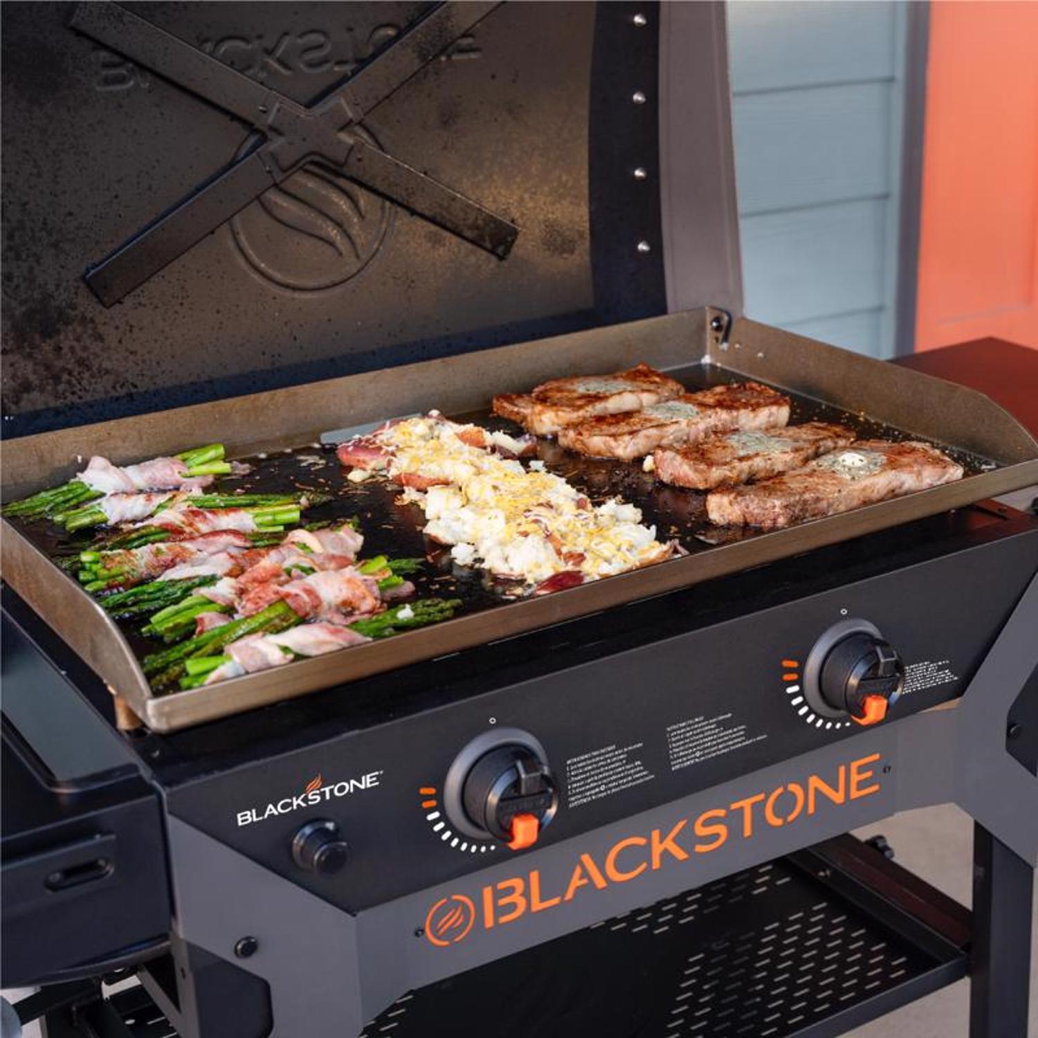 Blackstone Iron Forged 2 Burner Liquid Propane Outdoor Griddle with Hood Black