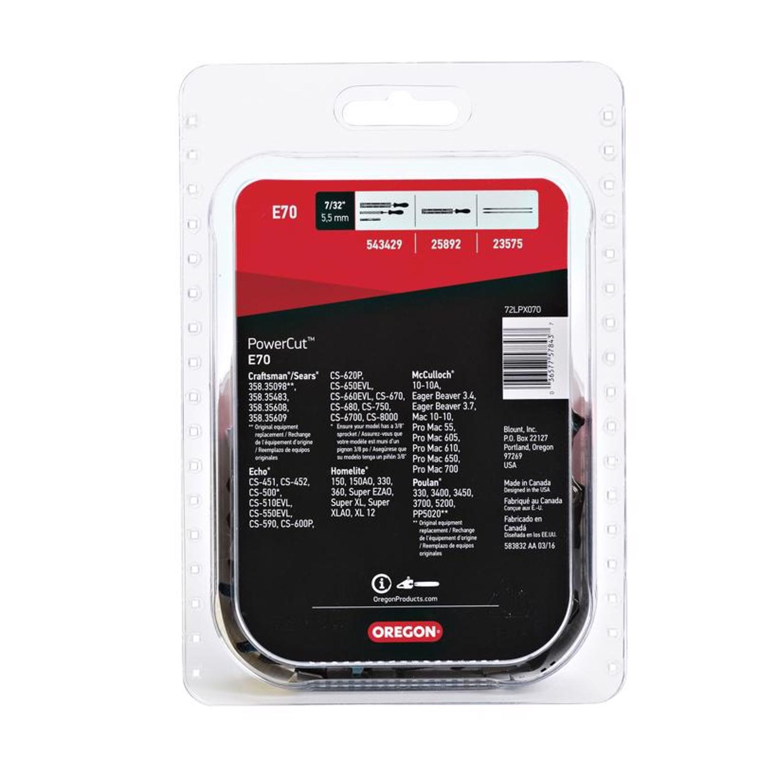 Oregon PowerCut E70 20 in. Chainsaw Chain 70 links
