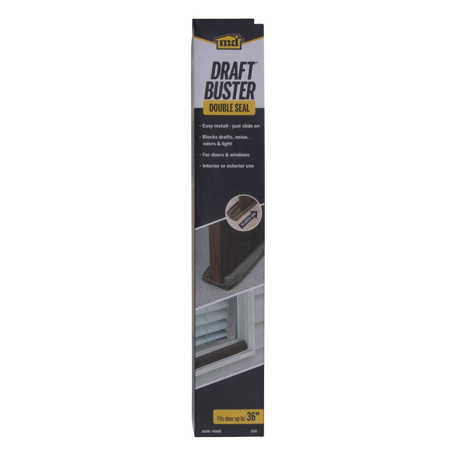 M-D Draft Buster Brown Cloth/Foam Seal For Doors and Windows 3 ft. L X 3-11/32 in.