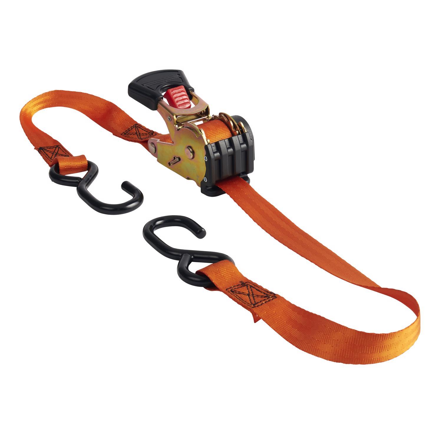 Keeper 1 in. W X 6 ft. L Orange Retractable Tie Down Strap 500 lb 2 pk