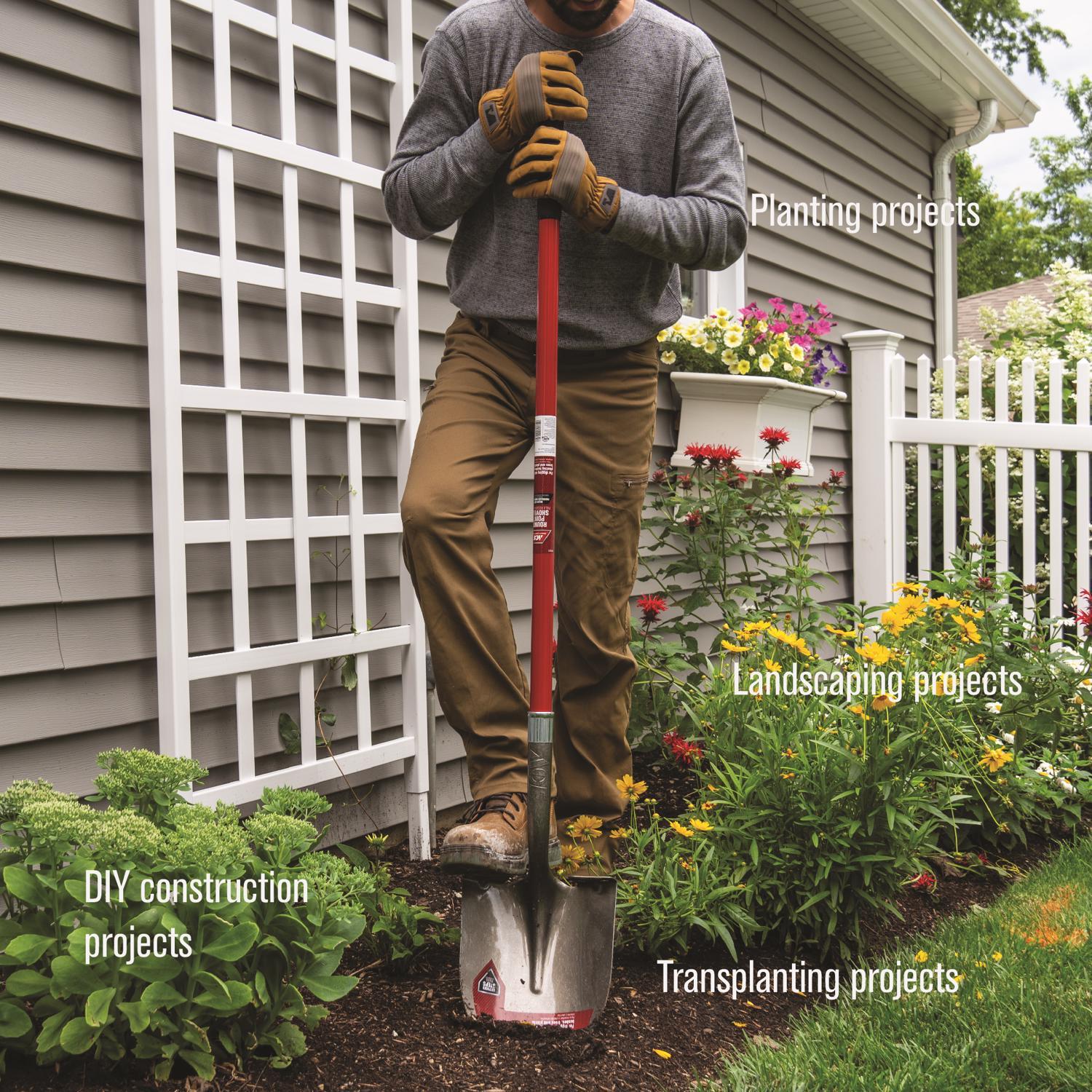 Ace 57.25 in. Steel Round Digging Shovel Fiberglass Handle