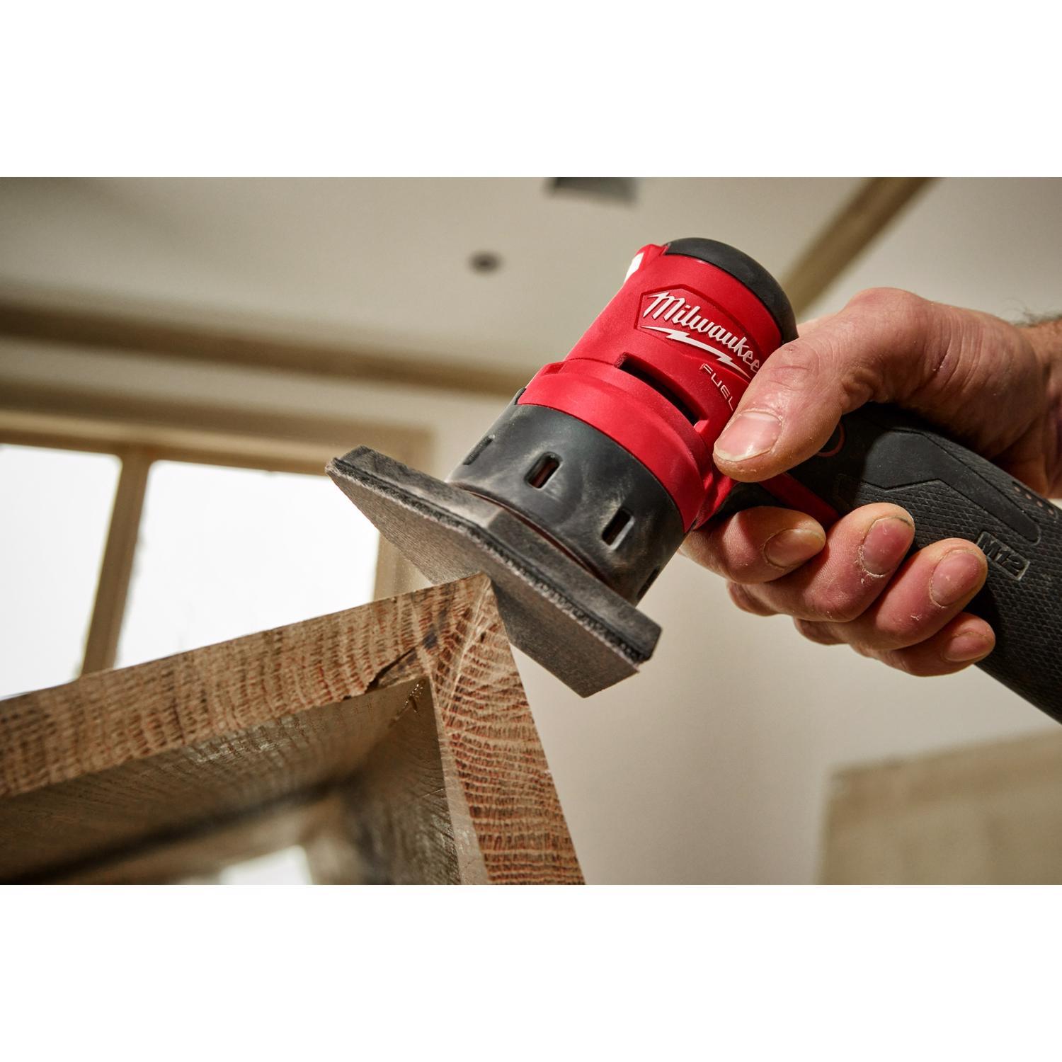 Milwaukee M12 3.75 in. L X 3.625 in. W Aluminum Oxide 120 Grit Medium Sanding Sheet